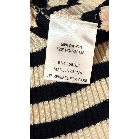 37 Orchard Kendall Kylie XL One Shoulder Ruffle Stripe Knit Midi Dress Ribbed - Picture 6 of 7